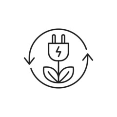 Green energy icon. High quality black vector illustration.