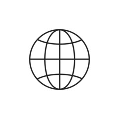 Internet planet icon. High quality black vector illustration.