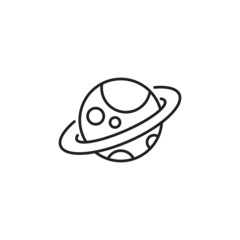 Saturn icon. Solar system. High quality black vector illustration.