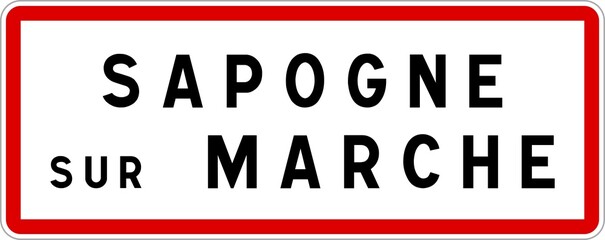 Panneau entrée ville agglomération Sapogne-sur-Marche / Town entrance sign Sapogne-sur-Marche