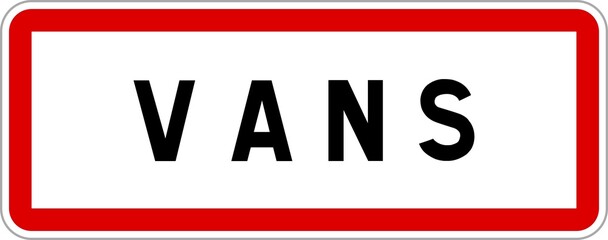 Panneau entrée ville agglomération Vans / Town entrance sign Vans