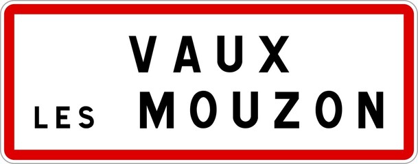 Panneau entrée ville agglomération Vaux-lès-Mouzon / Town entrance sign Vaux-lès-Mouzon