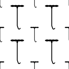 Spring Hook Puller Icon Seamless Pattern, T Handle Pipe Pulling Hook Tool, Exhausts Mount, Exhaust Pipe Puller Hook