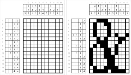 Fototapeta premium Ampersand Icon Nonogram Pixel Art M_2203001