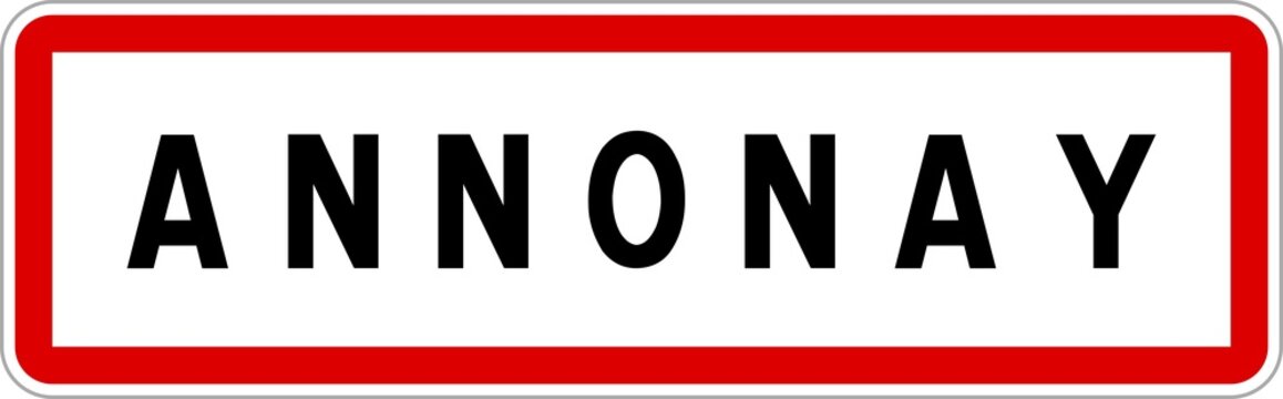 Panneau entrée ville agglomération Annonay / Town entrance sign Annonay