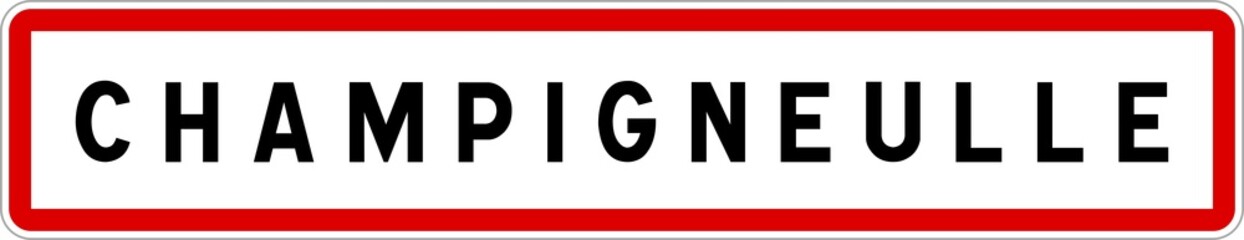 Panneau entrée ville agglomération Champigneulle / Town entrance sign Champigneulle