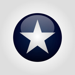 gradient star icon inside 3d circle glass vector design element