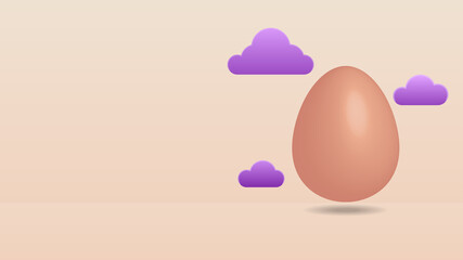 Simple easter background with eggs and cloud.