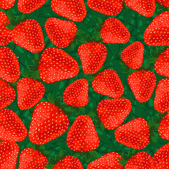 Seamless pattern strawberries.