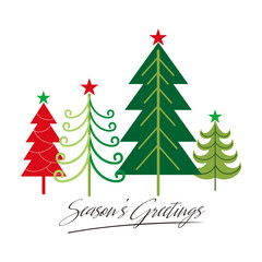 Fototapeta premium set of christmas tree for christmas card