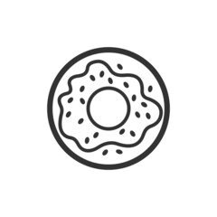 Donut contour style fast food vector icon