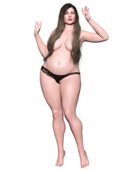 Pregnant woman in underwear