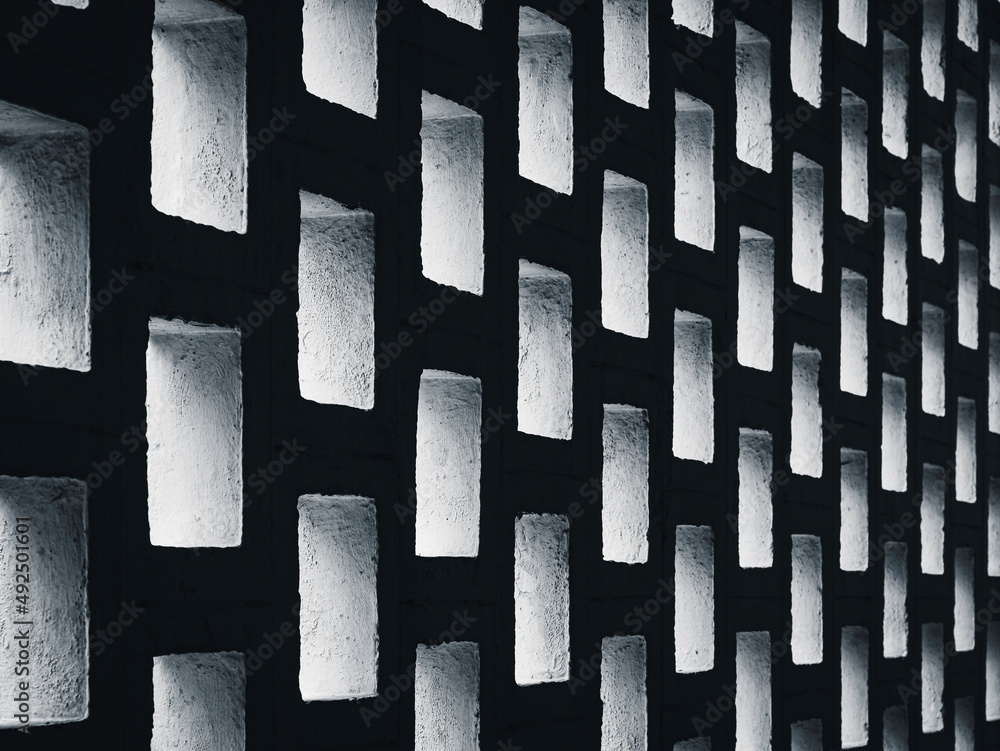 Aufkleber Cement wall pattern Square block geometric pattern Shade shadow Abstract Background
