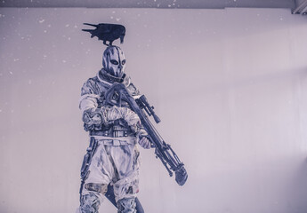 Naklejka premium fighter with a crossbow and a raven