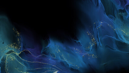 Elegant banner template design with color paint.