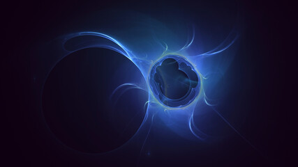 3D rendering abstract blue fractal light background