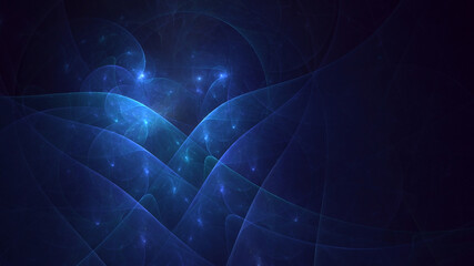 3D rendering abstract blue fractal light background
