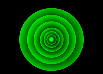 green Circle abstract with black background