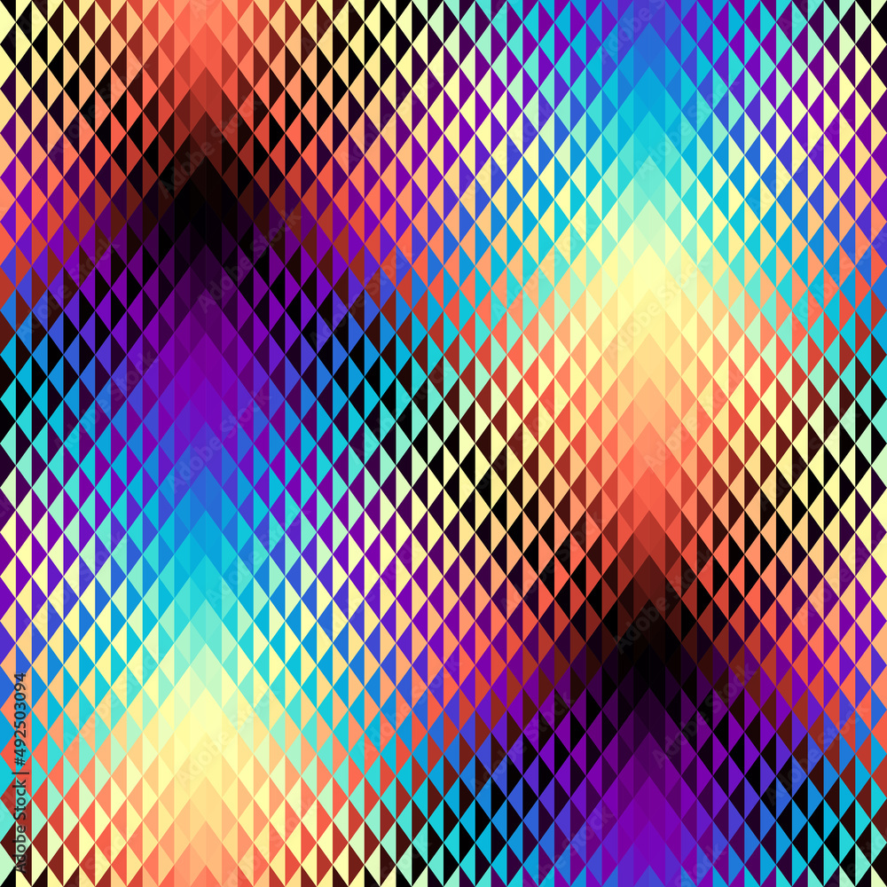 Poster Geometric abstract pattern moire overlay style. Abstract square texture
