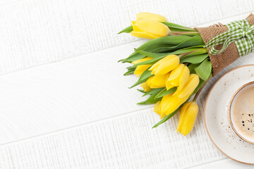 Yellow tulip flowers bouquet