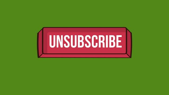 unsubscribe button animation.Online order concept.4K motion animation