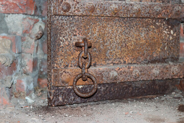 Rusty metal door in an old fort.