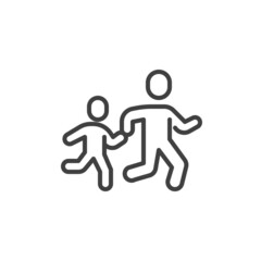 Running person line icon
