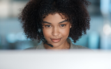 Optimism is the faith that leads to achievment. Cropped shot of a young female agent working in a...