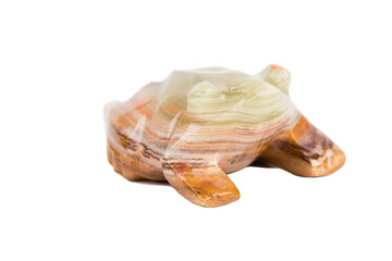 A frog made of onyx bringing good luck.