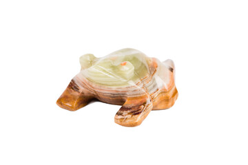 A frog made of onyx bringing good luck.