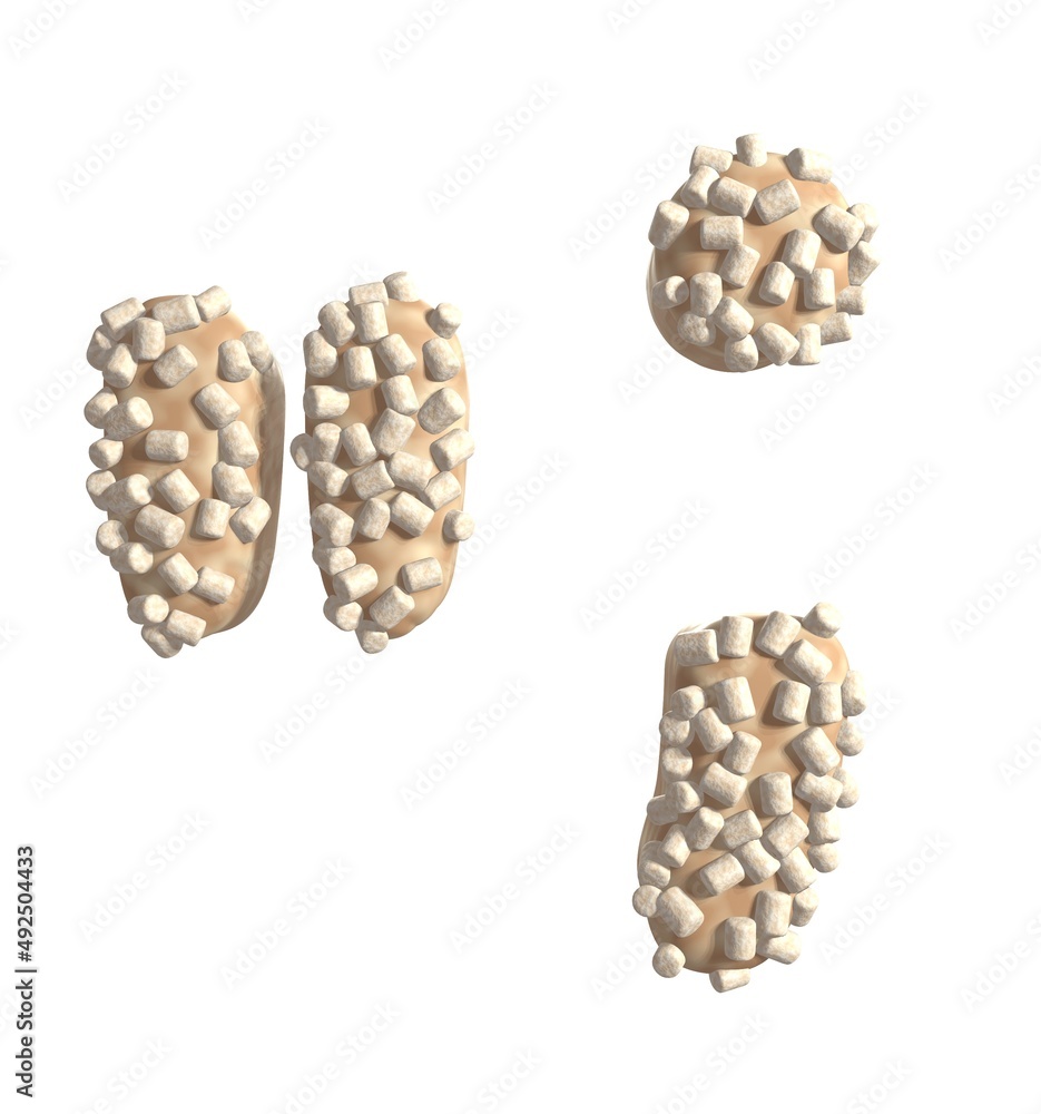 Poster crumb cake themed font quotation mark and comma and period