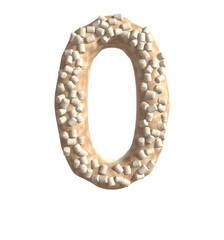 Obraz premium Crumb Cake Themed Font Number 0