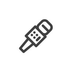Karaoke microphone line icon