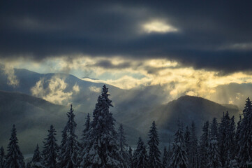 Sunset in the mountains