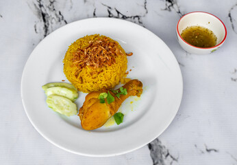 Mixed Thai and Muslim Food Selections 