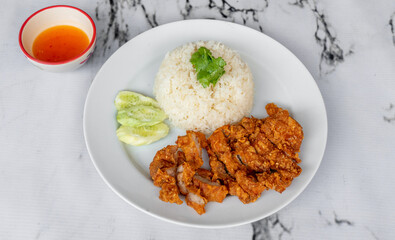 Mixed Thai and Muslim Food Selections 