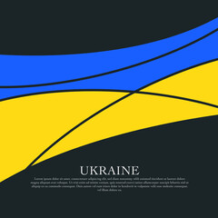 Flag of Ukraine design. Vector lines concept. Save Ukraine. Stand Up for Ukraine. EPS 10.