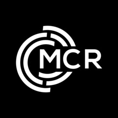 MCR letter logo design. MCR monogram initials letter logo concept. MCR letter design in black background.