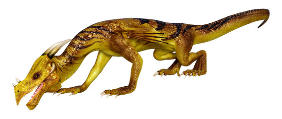 3D Rendering Fairy Tale Dragon on White