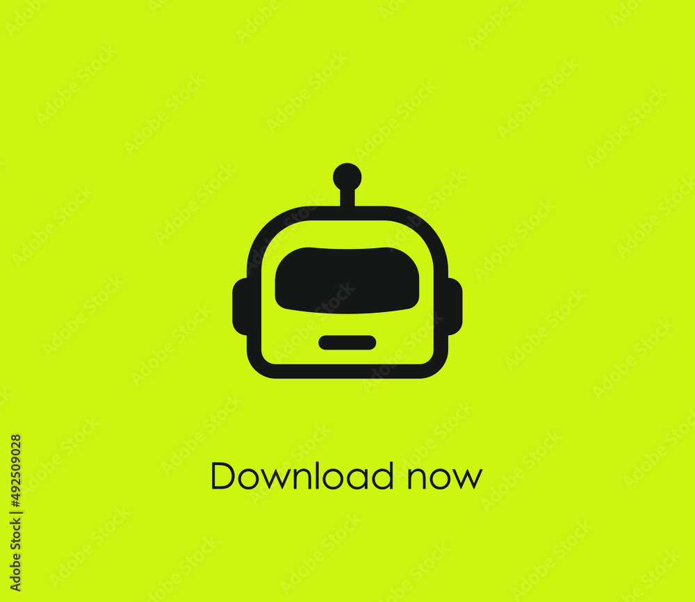 Poster robot vector icon. editable stroke. symbol in line art style for design, presentation, website or ap