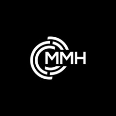 MMH letter logo design. MMH monogram initials letter logo concept. MMH letter design in black background.