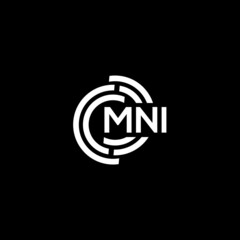 MNI letter logo design. MNI monogram initials letter logo concept. MNI letter design in black background.
