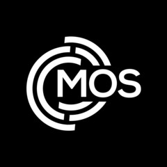 MOS letter logo design. MOS monogram initials letter logo concept. MOS letter design in black background.
