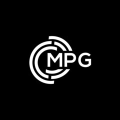 MPG letter logo design. MPG monogram initials letter logo concept. MPG letter design in black background.