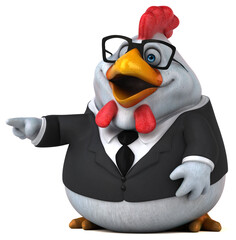 Fun chicken - 3D Illustration