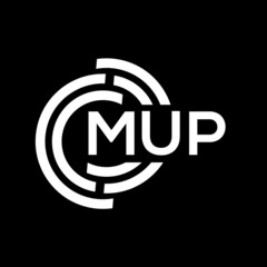 MUP letter logo design. MUP monogram initials letter logo concept. MUP letter design in black background.