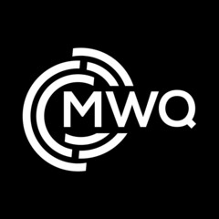 MWQ letter logo design. MWQ monogram initials letter logo concept. MWQ letter design in black background.