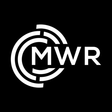 MWR letter logo design. MWR monogram initials letter logo concept. MWR letter design in black background.