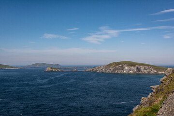 Fototapeta premium View of the Blasket Islands from the Dingle Peninsula, Dingle, Ireland 