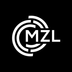 MZL letter logo design. MZL monogram initials letter logo concept. MZL letter design in black background.